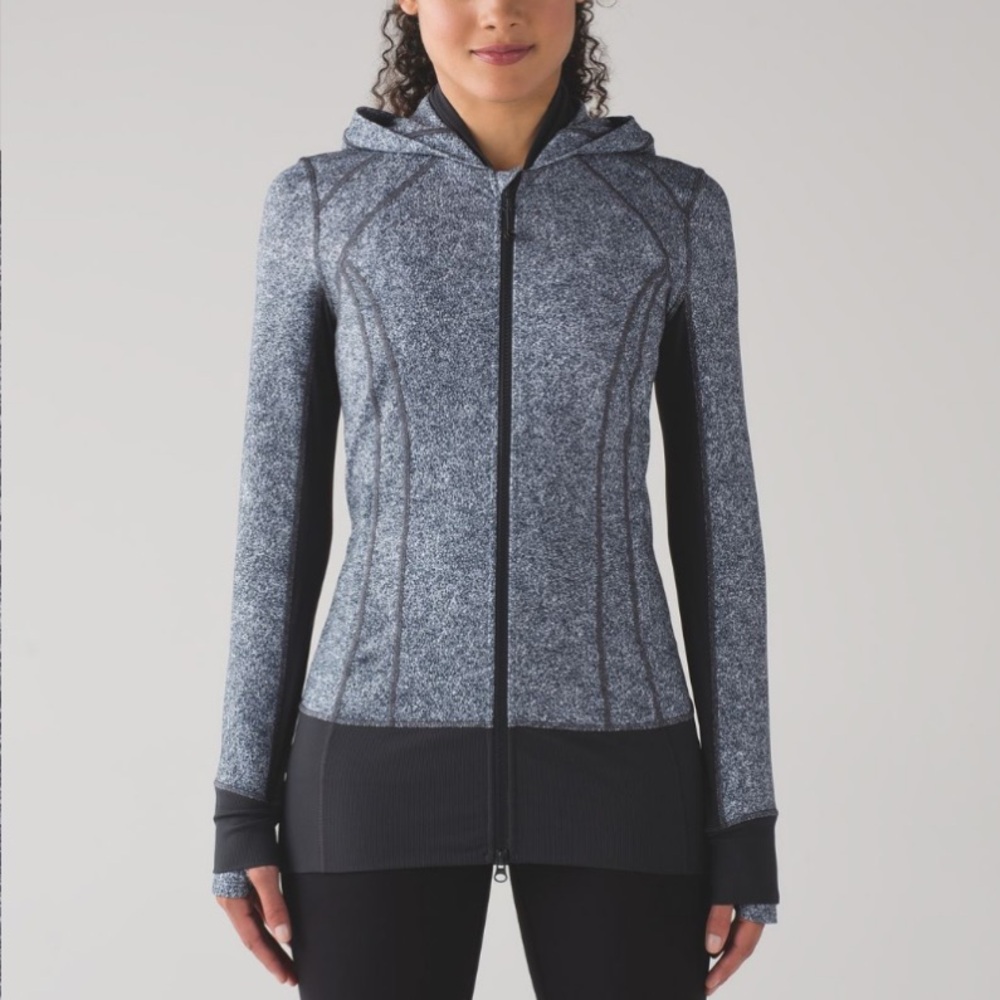 Lululemon Daily Practice Jacket
Rio Mist White Black / Deep Coal